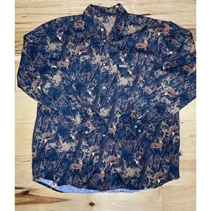 Outdoor Life Bucks in the Woods Long Sleeve Button-up Shirt Mens Large Hunting